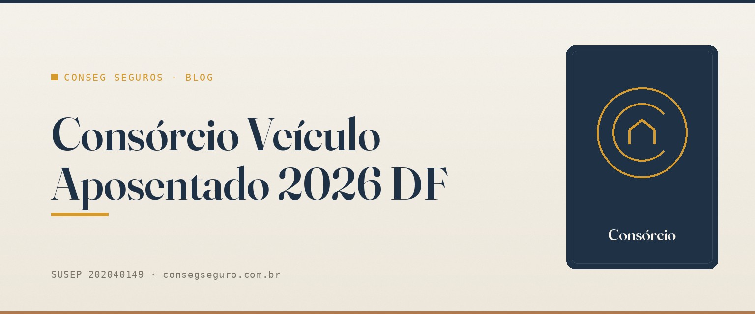 Consórcio Veículo Aposentado 2026 DF: 5 Estratégias de Economia — guia ilustrado