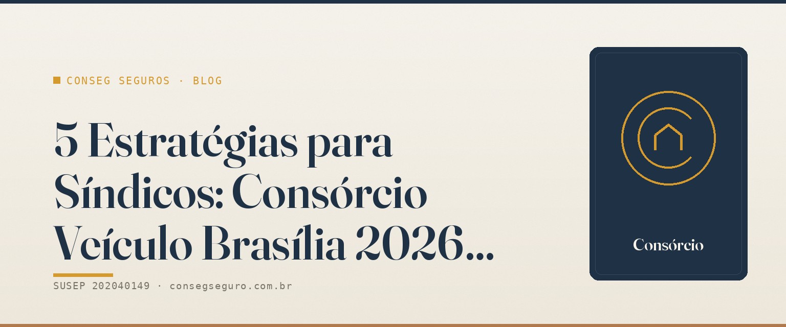 5 Estratégias para Síndicos: Consórcio Veículo Brasília 2026 — guia ilustrado