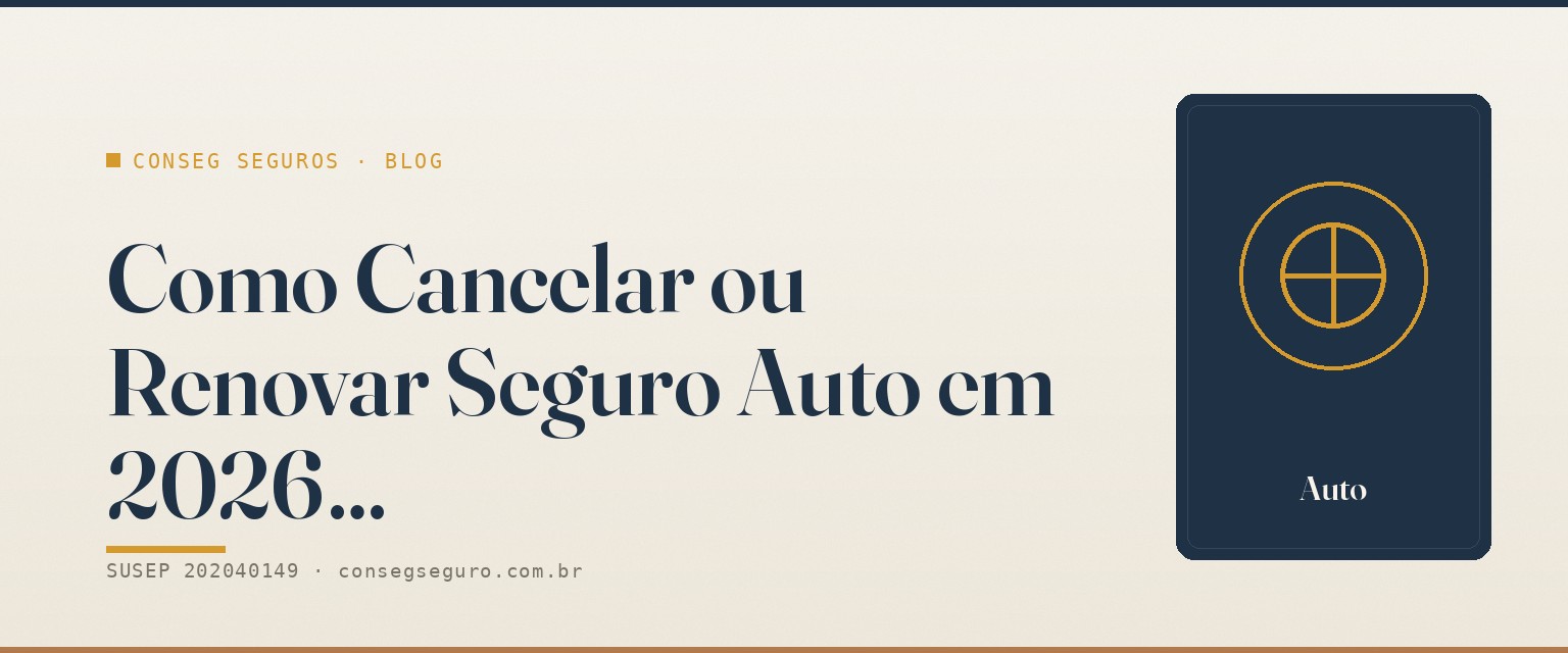 Como Cancelar ou Renovar Seguro Auto em 2026: Guia Completo para Quem Está — guia ilustrado para o mercado de Brasília e DF