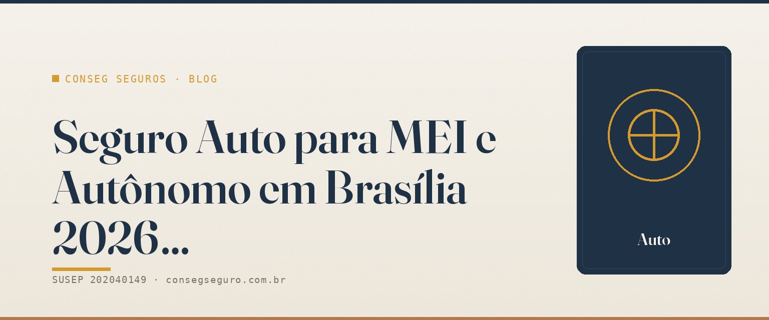Seguro Auto para MEI e Autônomo em Brasília 2026: 5 Estratégias para Economizar — guia ilustrado