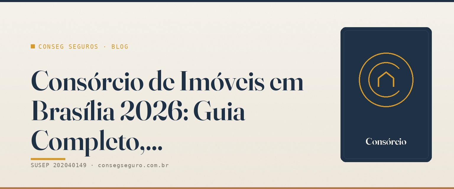 Consórcio de Imóveis 2026: Como Funciona e Vale a Pena? — guia ilustrado para o mercado de Brasília e DF