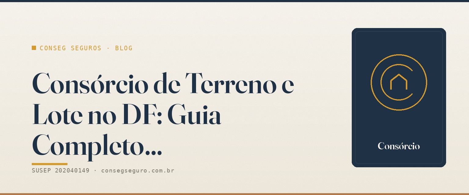 Consórcio de Terreno e Lote no DF: Guia Completo ConsegSeguro — guia ilustrado