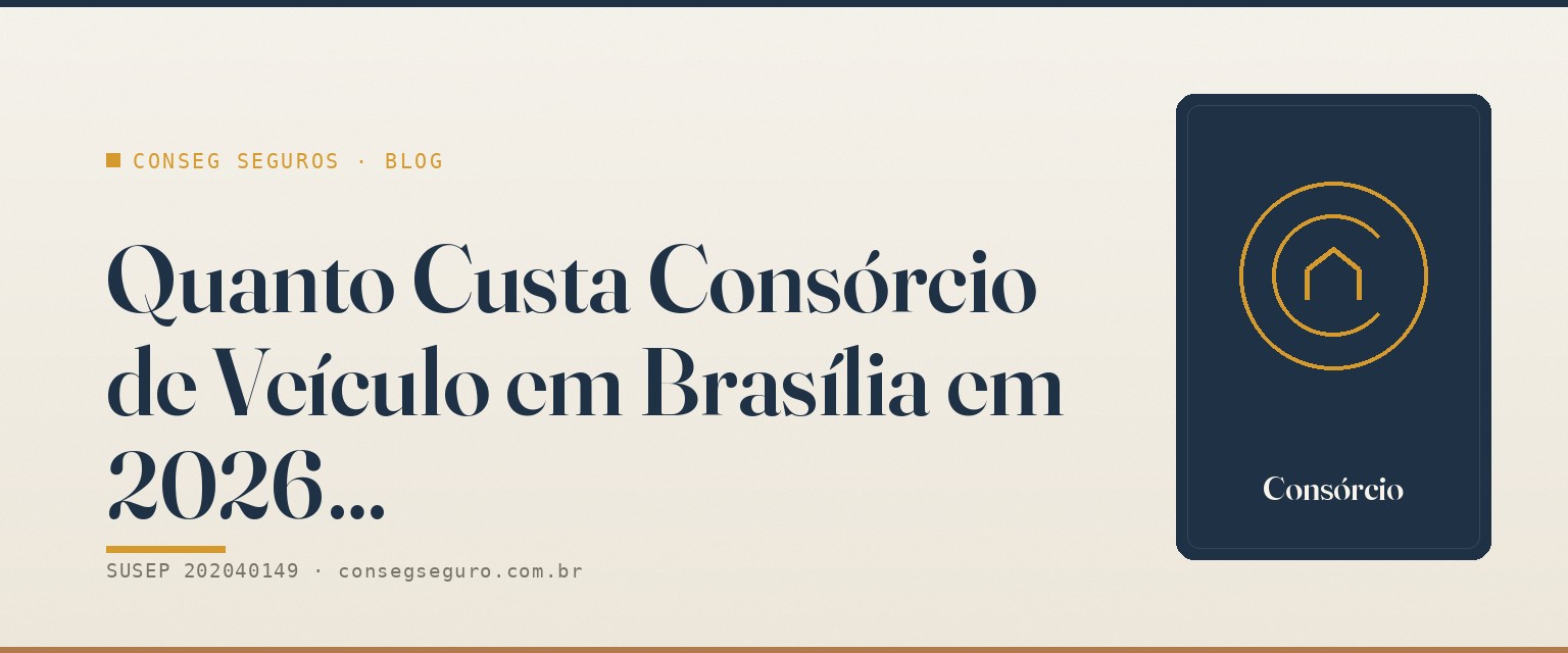Quanto Custa Consórcio de Veículo em Brasília em 2026 — guia ilustrado