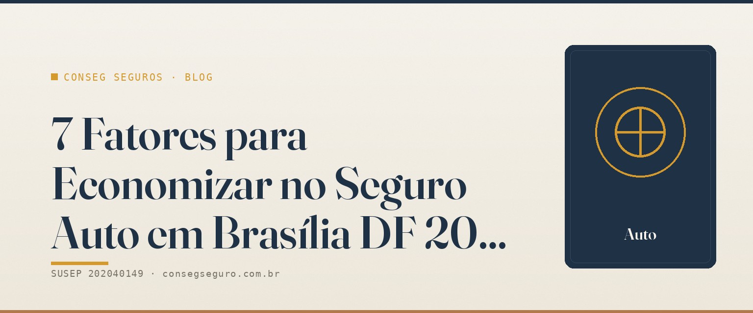 7 Fatores para Economizar no Seguro Auto em Brasília DF 2026 — guia ilustrado