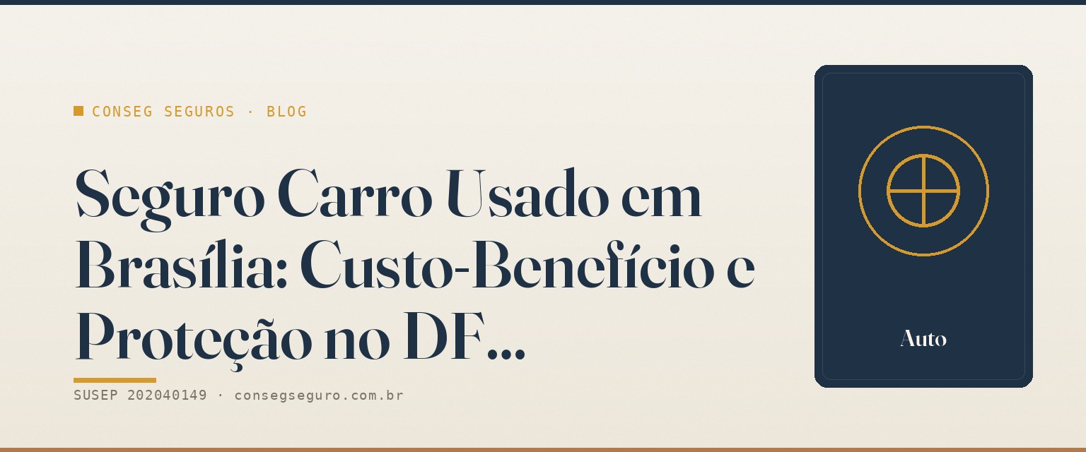 Seguro Carro Usado em Brasília: Custo-Benefício e Proteção no DF — guia ilustrado