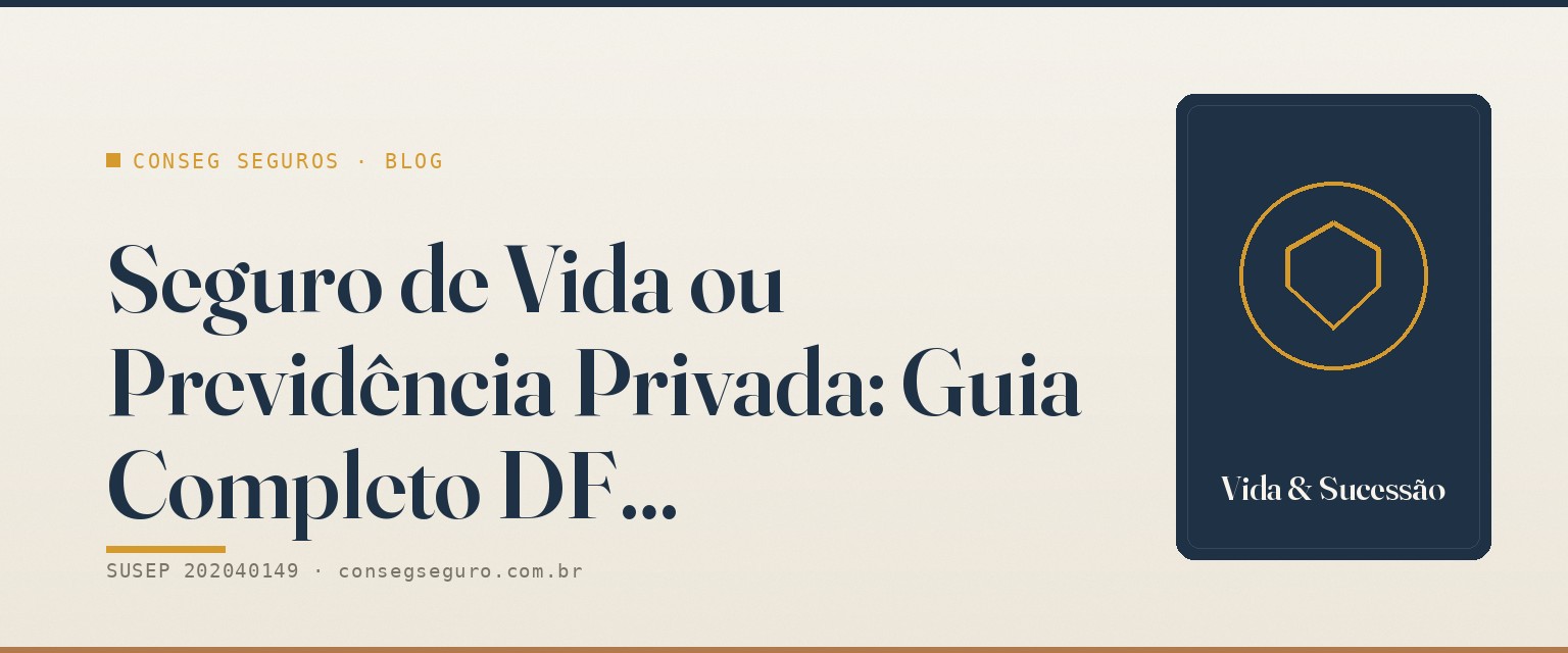 Seguro de Vida ou Previdência Privada: Guia Completo DF — guia ilustrado